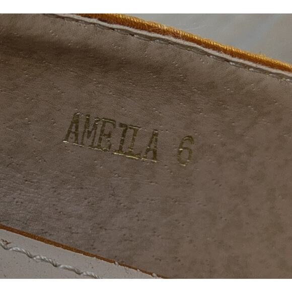 Azalea Wang Amelia Heels Pumps 6 Gold Satin Rhinestone Pearl Embellished 4" NEW - Picture 10 of 12